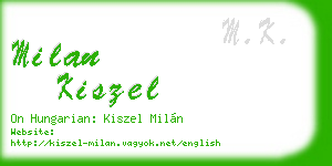 milan kiszel business card