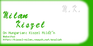 milan kiszel business card